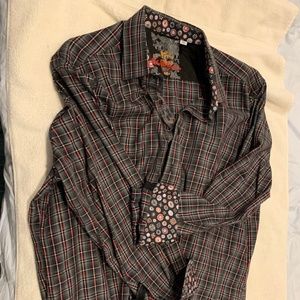 Robert Graham Black Plaid Shirt 3XL